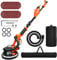 COSTWAY Ponceuse Girafe 750W Ø 225 mm Ponceuse Mur et Plafond avec Système d'Aspiration Automatique, 6 Vitesses Variables Lumières LED Manche Télescopique 12 Disques Abrasifs