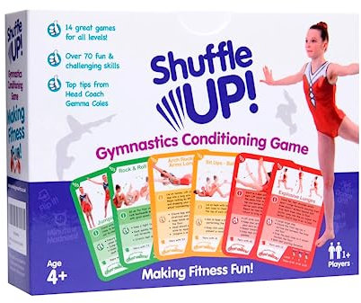 Shuffle Up Gymnastics Games - Family Games with 70+ Fun & Active Fitness Workout Cards for Kids, Gymnastics Equipment for Kids, Gymnastics Gifts for Girls & Boys