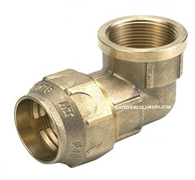 Suinga Raccordo a Gomito Femmina in Ottone per Tubo PE 25mm x 3/4'' | Connessione Rapida per Installazione Acqua | Accessorio di Alta Qualità, doré