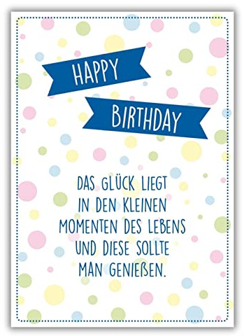 bsb A4 Geburtstagskarte Frau & Mann - Karte Geburtstag mit Punkte-Motiv - liebevolle Karten zum Geburtstag Frau - kunstvolle Geburtstagskarte Mann - Geschenkkarte in 21 x 29,7 cm