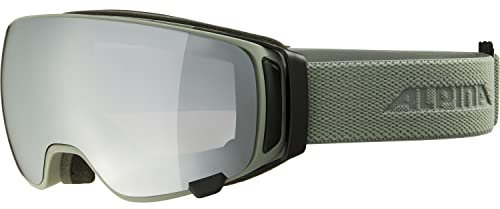 ALPINA Unisex - Erwachsene, DOUBLE JACK MAG Q Skibrille, moongrey, One Size