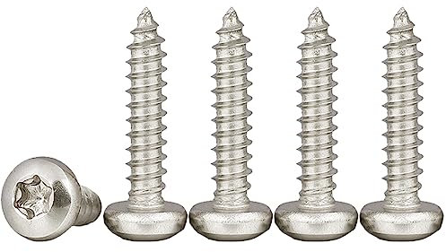 Drenky Schrauben Torx, 100 Stück M4x16mm Holzschrauben aus Edelstahl A2 V2A Vollgewinde Selbstschneidende Linsenkopfschrauben