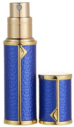 AsaNana Perfume Atomiser, Refillable & Travel Size Perfume Bottle, Leaking Proof,Bottom Pump without Funnel, Luxurious Small women and men, 5ml (Navy Blue)