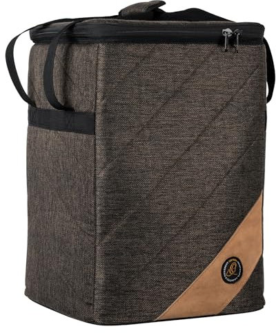Ortega Guitars Premium Cajon Bag - Tasche für Cajon - 13,5 x 17,75 x 13,5 Zoll - Mit Tragegriff und Rucksackgurten - Leinen und Baumwolle, Mocca (OGBCJ-MO)