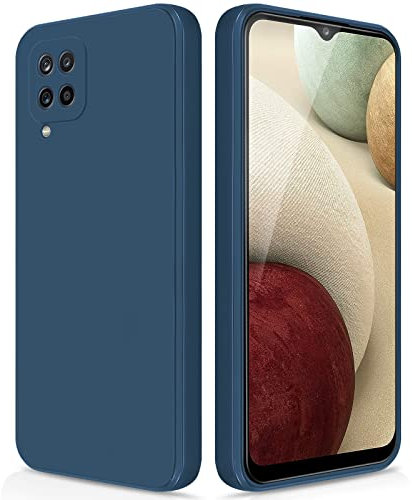 GiiYoon Case Compatible with Samsung Galaxy A12 4G/5G/M12, Slim Liquid Silicone Shockproof Phone Case with Soft Microfiber Lining- Blue