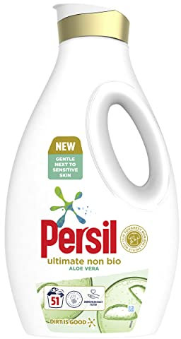 Persil Ultimate Non Bio Aloe Vera our toughest non bio on stains Laundry Washing Liquid Detergent for sensitive skin 51 Wash 1.377 l