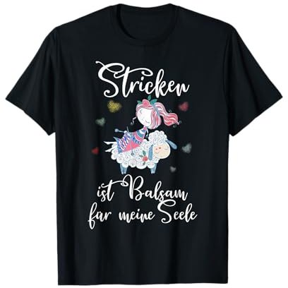 Stricken Wolle Stricknadel Handarbeit Hobby Strick T-Shirt
