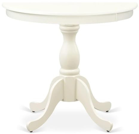 East West Furniture AST-LWH-TP Antiker moderner Küchentisch – eine runde Esstischplatte mit Sockel, 91,4 x 91,4 cm, mehrfarbig