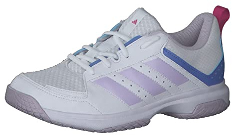 adidas Damen Ligra 7 Indoor Shoes, Cloud White / Silver Dawn / Blue Fusion, 44 EU