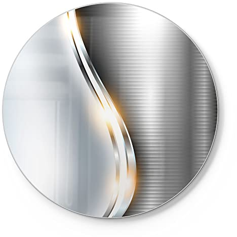 DEQORI Schneidebrett aus Glas | rund Ø30 cm | Motiv Elegantes Vektordesign | Design Schneideplatte für Küche | Frühstücksbrett antibakteriell & rutschfest | Glasplatte & Servierplatte