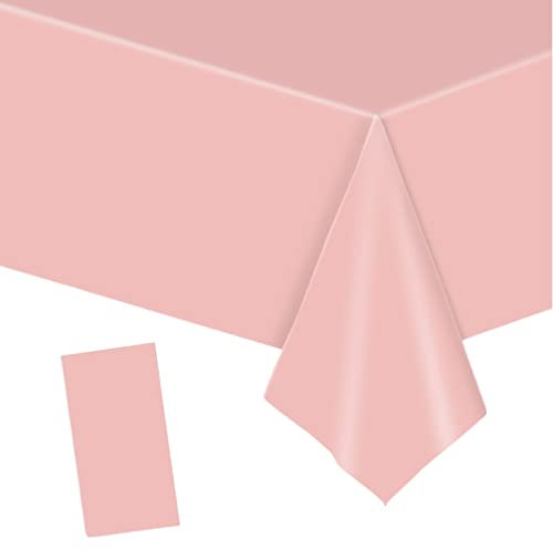 YAAVAAW 137x274cm Baby Pink Plastic Table Cloth Table Cover,Light Pink Party Table Cloths Tablecover Table Decoration,Tablecloth Party for Kids Adults Girls Birthday Picnic,Dining,Wedding,Baby Shower