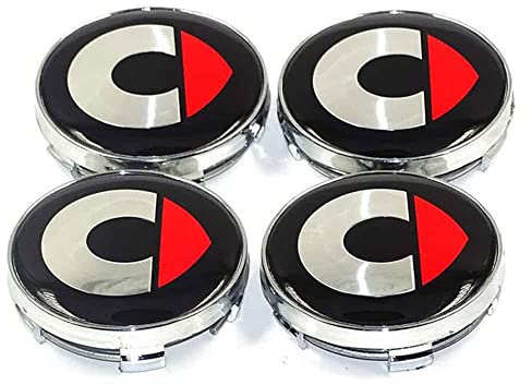 TRFAN 4 Stück Auto Nabendeckel Nabenkappen für Smart Fortwo 451 453 Forfour 450 452 454 Cabrio Roadster 60mm Wasserdicht Rostfrei Auto Radnabendeckel ZubehöR,B