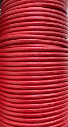 4mm Round Quality Real Cows Leather Red Leather Cord Jewellery Making Cord Thread Wire String Thong (2m)