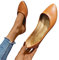 Minetom Damen Pumps Pointed Toe Kunstleder rutschfest Business Büro Flache Schuhe Ballerinas Elegant Bequem Hochzeit Abend Party Braut Schuhe A1 Braun 37 EU