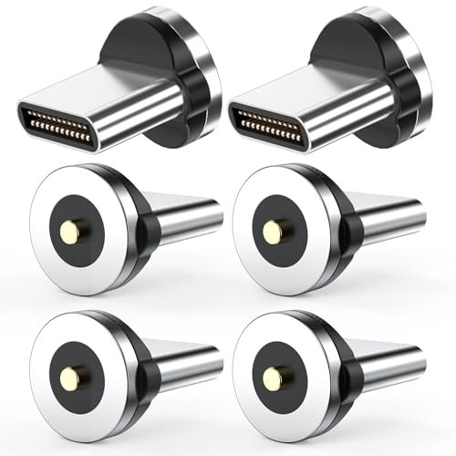 SUNTAIHO Magnet Adapter USB C Magnetisches Ladekabel Zubehör 6 Stück Staubschutz Verbinder Type C Magnetisches Stecker für Magnet Ladekabel