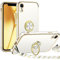 Miss Arts für iPhone XR Hülle mit Band, Ring Ständer Handykette Handyhülle Frauen Mädchen Dünn Stoßfeste Schutzhülle für iPhone XR Case Weiß