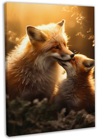 Hustling Sharks® Tierbild „Fox Love“ – Leinwand