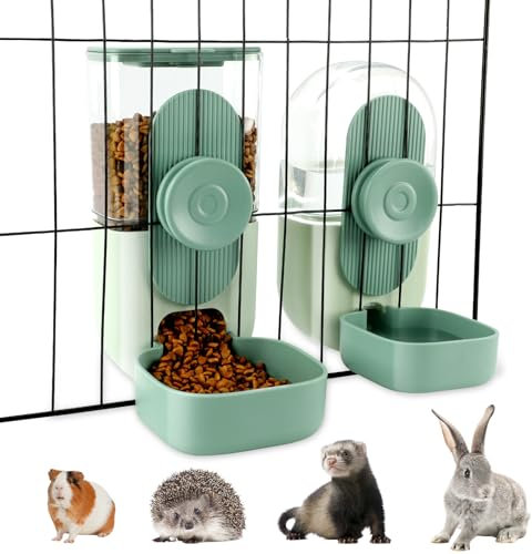 HYLYUN Distributeur pour Nourriture de Lapin 1L / 35oz Bouteille Suspendue pour cochons d'Inde, Distributeur Automatiqu pour Animaux, Cage à Lapins Mangeoire Furet pour hérissons Lapin (Bleu)