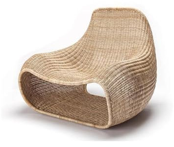 YuanSpring Stuhl Schaukelstuhl, Terrasse, Outdoor-Lounge-Stuhl, Möbel, geflochtener Rattan-Stuhl, hohe Rückenlehne, einfacher Freizeit-Sessel(B)