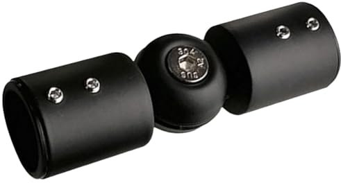 MagiDeal Connecteur d'angle de Tringle à Rideau, Angle réglable, connecteur coudé de Connexion Universel pour Porte en Verre de Salle de Bains avec vis, 25 mm Noir Mat