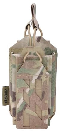 EXCELLENT ELITE SPANKER Tactical Molle Radio Pouch Nylon Adjustable Walkie Talkie with Elastic Cord Radio Holster for Police Security Rescue (MC)