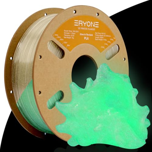 ERYONE Glow in The Dark PLA Filament, 3D Printer Filament 1.75mm +/-0.03mm 1kg (2.2lbs)/Spool, Starlight Glow Green