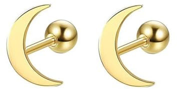 Ohrstecker Edelstahl, Ohrstecker Damen Gold Mondform Ohrstecker Damen
