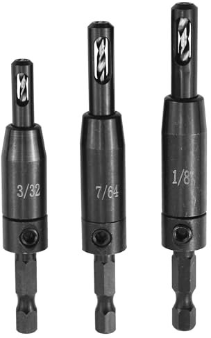 Self Centering Drill Bit Set Fits for VIX Bit Compatible with VIX Bit Bosch 1/4 in Clic-Change Hex Shank Drill,CC2430#6#8#10 Self Centering Drill Bit Center Finding Drill Bit Set 3 Piece
