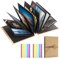 Fotoalbum zum Selbstgestalten, 21x28cm Fotoalbum zum Einkleben mit Luxuriöses Geschenkpaket, DIY Scrapbook Fotobuch 34 Seiten Akkordeon-Falten-Sammelalbum als Abschluss Geburtstags Geschenk(Schwarz)