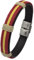 RIQUEZA Y ARTE Pulsera de España de hombre para regalo - pulsera bandera españa - pulsera hombre cuero premium - Pulsera regalo hombre - 21 cm ajustable con cierre seguro. Pulseras hombre