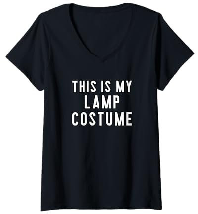 Damen Couples Halloween Costumes This Is My Lamp Costume T-Shirt mit V-Ausschnitt