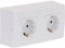 Zenitech, Doppel-Schuko-Steckdose mit Aufputz-Erdung + Kalya-Abschlussplatte, Weiß, Kindersicherung, automatische Klemmen, 16 A 230 V, Max. Leistung 3500 W, IP20, CE-Norm