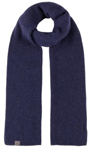 LIERYS Uni Merino Strickschal Damen Herren Blau 100% Merinowolle Made in Germany Herbst Winter