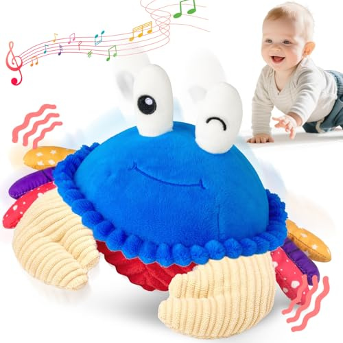 SAIMAND Sensory Baby Toys 6-12 Months, Musical Dancing Crawling Crab Toy