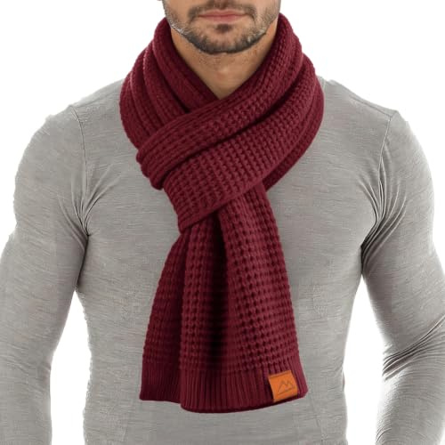 Loowoko Schal Herren Damen winter Klassische waffel strickschal 180 * 30cm | Effiziente Wärmeisolierung, Weich hautfreundlich, Faltenbeständig, Unisex Design, Geschenk für Männer und Frauen