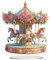 Meecaa Karussell Blume Pferd DIY Diamant Desktop Ornament Kit, spezielle geformte Kristall-Diamantmalerei Tischdekoration, einseitige Diamant-Heimdekoration (Karussell)
