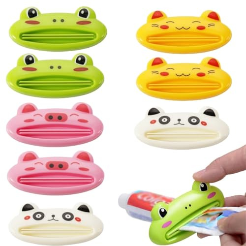 COYUN 8 Piezas Exprimidor de Pasta de Dientes, Exprimidor de Tubo, Exprimidor Manual de Pasta de Dientes, Exprimidor de Tubo, de Pasta de Dientes, Crema de Manos, Leche Limpiadora, Cosméticos
