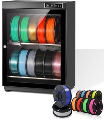 Filamenttrocknerbox for 3D-Drucker, 10–12 Spulen, 1 kg Filament-Dehydrator, 70 l feuchtigkeitsbeständige Filament-Aufbewahrungsbox, Feuchtigkeitsbereich RH15–RH60%, for Nylon, PLA, PETG, ABS, TPU, PA
