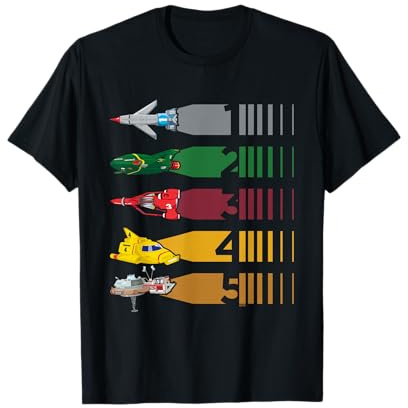 Thunderbirds 1-5 Vehicle Colour Stripes T-Shirt