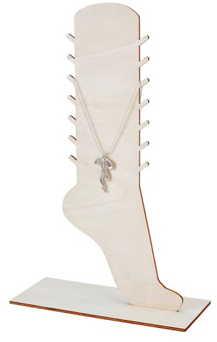 UNICRAFTALE Présentoir pour Cheville Porte Collier Dentelle Ancienne Support de Stockage et Vitrine pour Bijoux en Bois Rangement pour Colliers Cheville Porte Bijoux Vertical Maison 20x8x32 cm