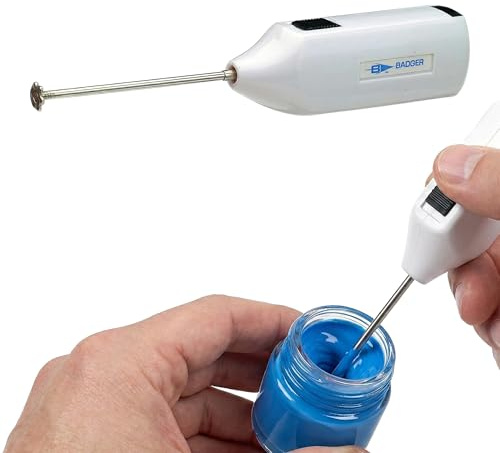 Wargames Delivered - Badger Air-Brush Co. 121 Paint Mixer, White | Compact & Lightweight Acrylic Paint Mixer for Airbrush Paint - Provides Smooth Color Mixing & Even Pigment Distribution for Paintings