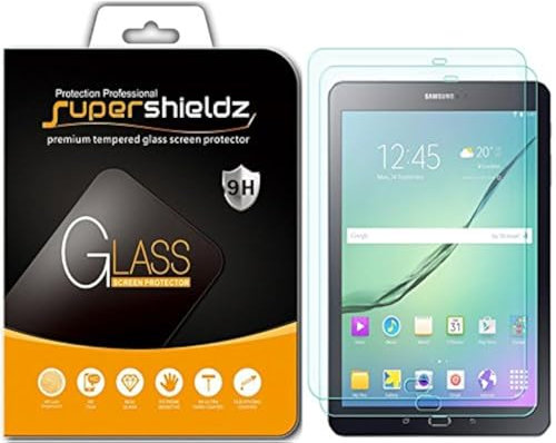 Supershieldz Displayschutzfolie für Samsung Galaxy Tab S3 (9,7 Zoll), gehärtetes Glas, kratzfest, blasenfrei, 2 Stück