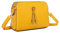 ELIOX - Damen Kleine Umhängetasche - PU Leder Feste Schultertasche - Kette Schulterriemen Abendtasche - Reißverschluss Handtasche - City Clutch Party Zip Crossbody Bag Mode (GELB)