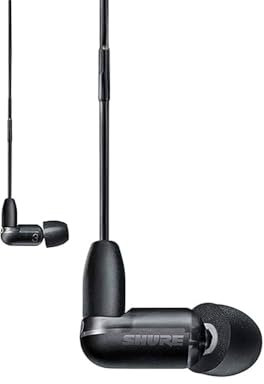 Shure AONIC 3 auriculares de aislamiento de sonido cableado, controlador único con Bassport, ajuste interno, cable desmontable, compatible con dispositivos Apple y Android - Negro