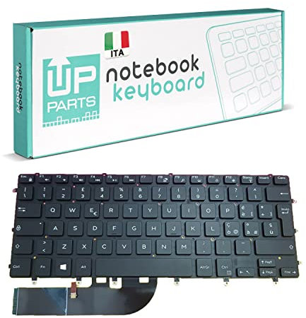 UP PARTS® Italienische Marke und Firma, UP-KBD9343 Tastatur Notebook für Dell XPS 13 9343, 13 9350, 13 9360 Layout Italienisch, Farbe Schwarz mit Hintergrundbeleuchtung