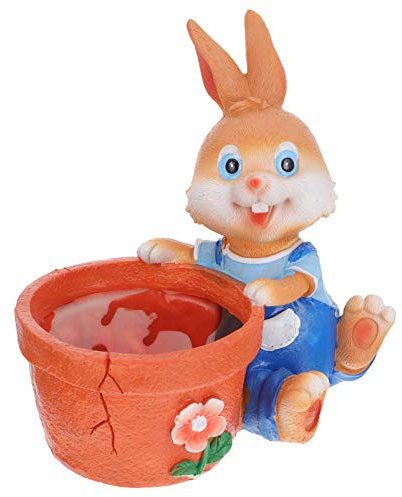 WINOMO Hase Figur Sukkulenten Topf Osterhase Pflanztopf Kaktus Blumentopf Kaninchentopf Übertopf Bunny Figur Dekofigur für Innen Außen Büro Garten Ostern Dekoration