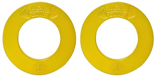 Micro Gainz Multi-Color Calibrated Fractional Weight Plates Set of 2 Pieces, Choose Set (.25LB-1LB), Designed for Olympic Barbell Weights for Strength Training, Made in USA (Yellow .50 lb)