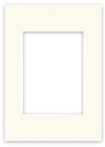 nielsen Conservation Passepartout Karton 1,5 mm | Außenformat 21x29,7 cm (DIN A4) für Bildformat 13x18 cm | Cremeweiß | strukturierte Oberfläche