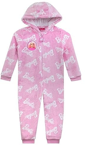 Barbie Tutina Ragazze | Tutine per Ragazze | Pigiama in Pile Rosa per Bambini | Merchandise Ufficiale 8-9 Anni
