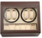 Quiltern Automatik Uhrenbeweger Geräuschlos drehendes Zubehör braun 4+6 Uhren Aufbewahrungsbox aus Holz， mit leisem Motor Netzteil für Automatikuhren
